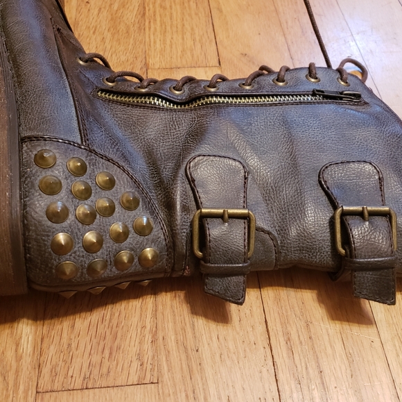 Brown combat boots - Picture 3 of 8